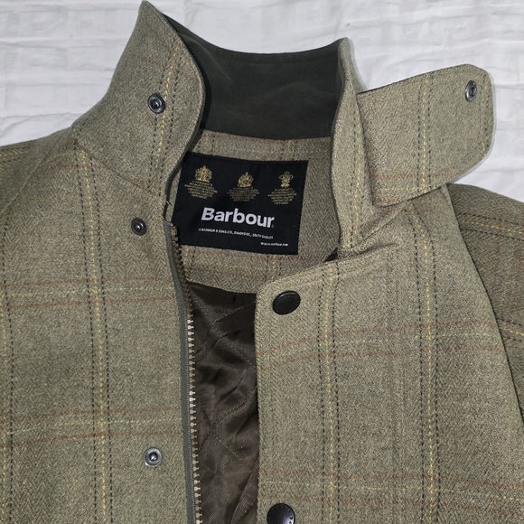 Barbour Green Check Military Coat - Picture 11 of 15
